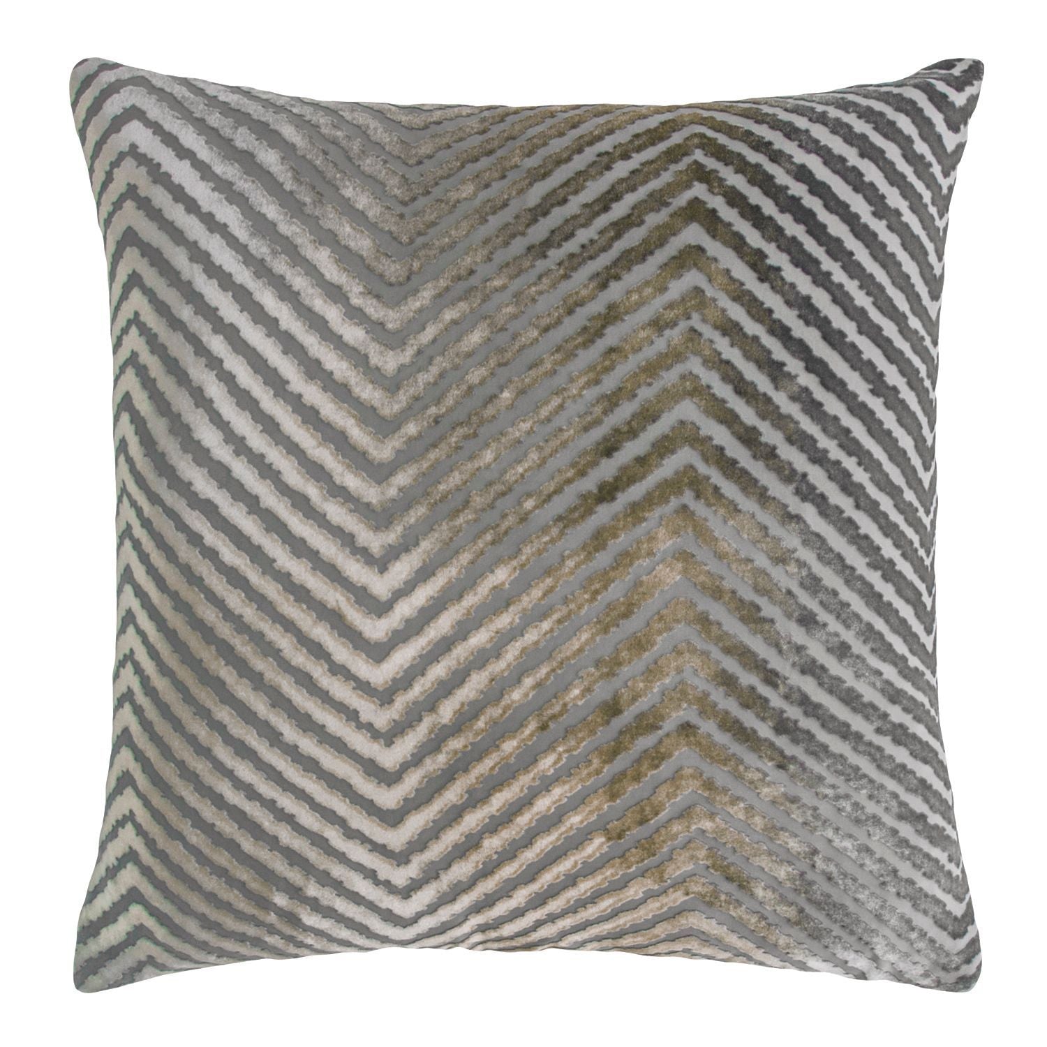 Nickel Chevron Velvet Pillows by Kevin O'Brien Studio | Fig Linens