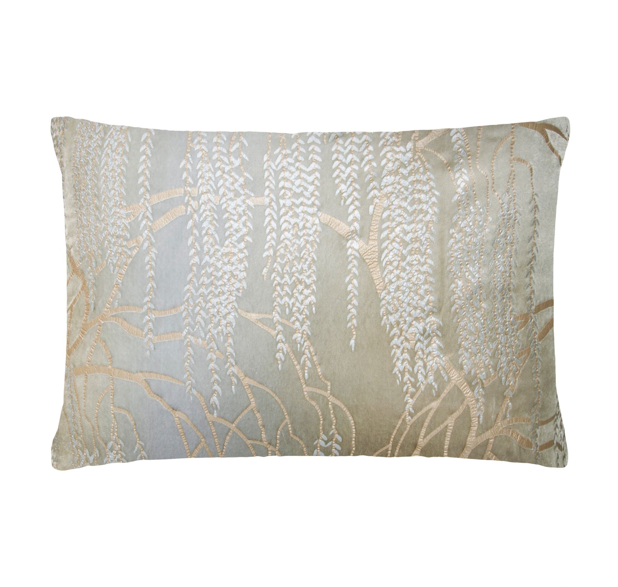 Fig Linens - Metallic Willow Nickel Velvet Pillows - Kevin O'Brien Studio