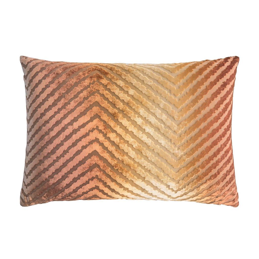 Sunstone Chevron Velvet Pillow by Kevin O&#39;Brien Studio | Fig Linens