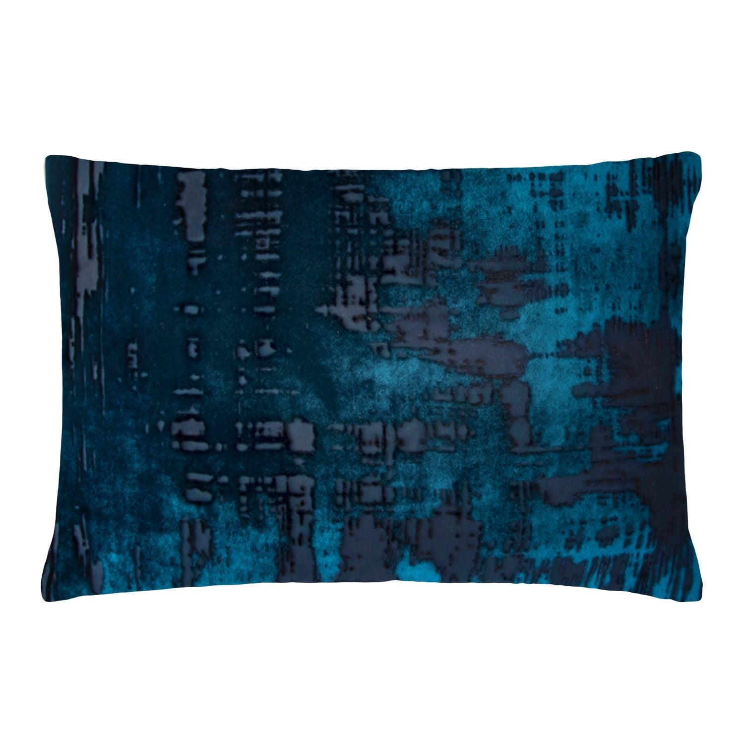 Fig Linens - Brush Stroke Cobalt Black Pillows Kevin O'Brien Studio