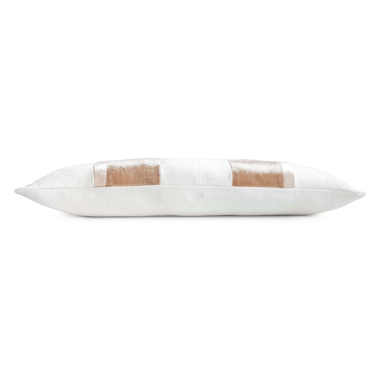 Fig Linens - Latte Stripe Oblong Decorative Pillow by Kevin O'Brien Studio - Side