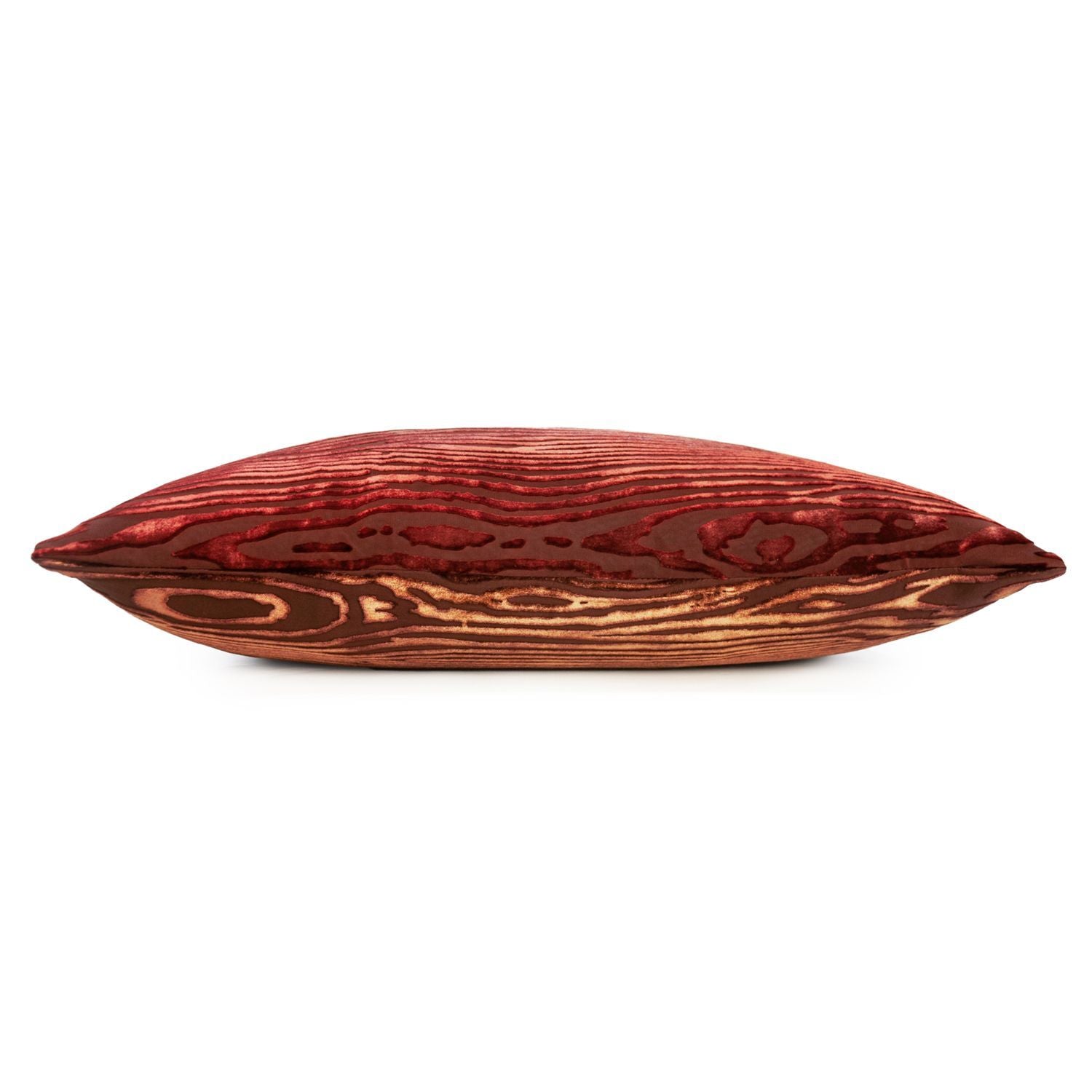 Fig Linens - Paprika Woodgrain Velvet Pillow by Kevin O'Brien Studio - Side