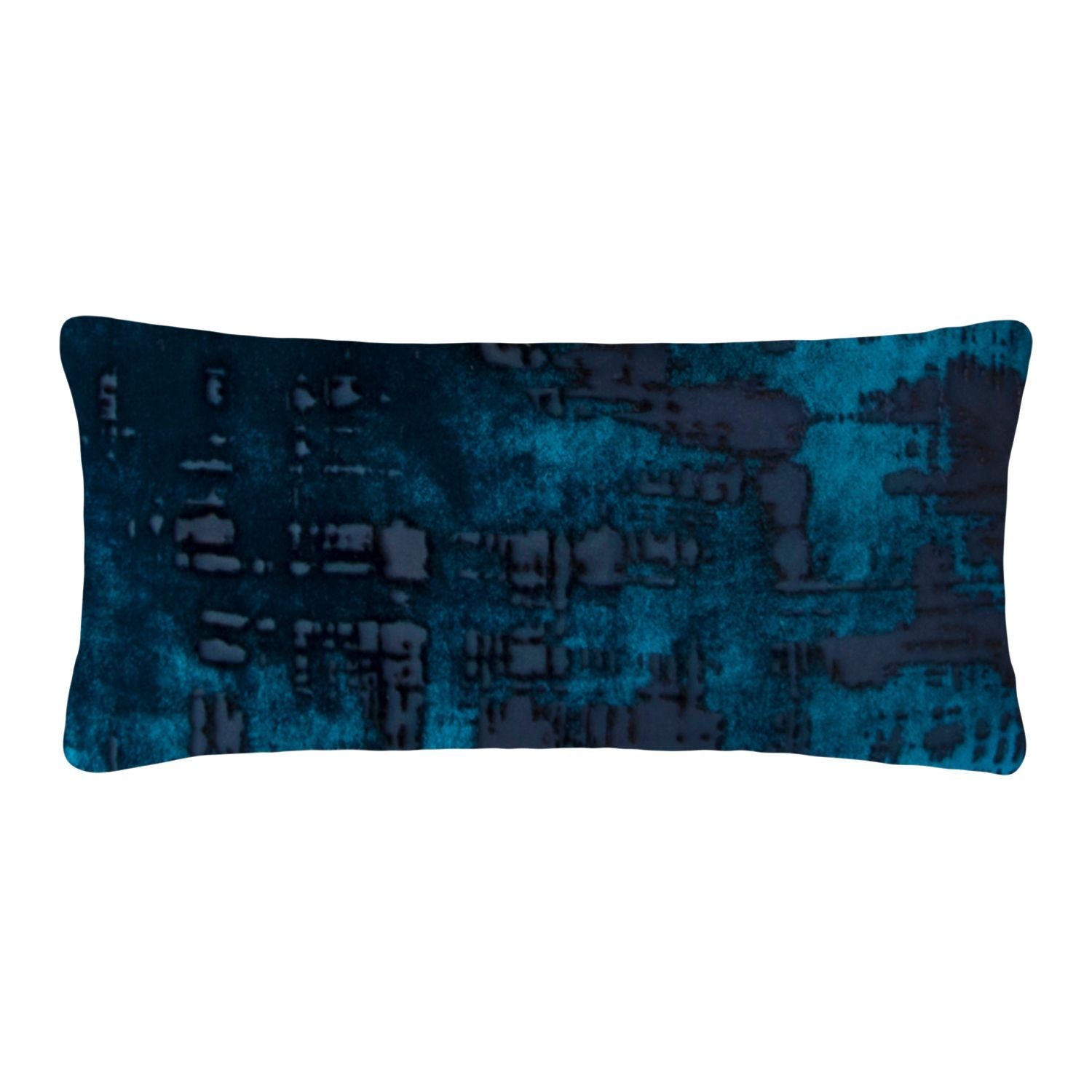 Fig Linens - Brush Stroke Cobalt Black Velvet Boudoir Pillows Kevin O'Brien Studio