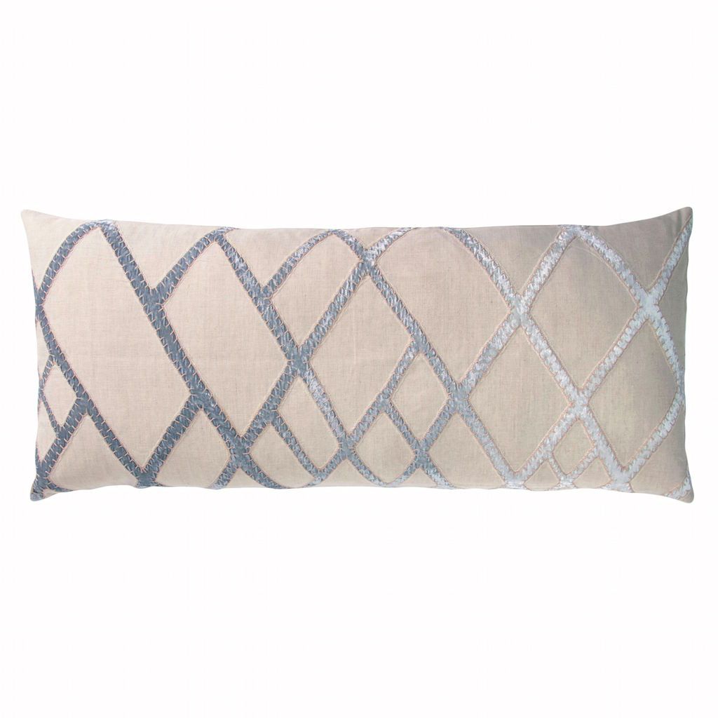 Fig Linens | Seaglass Net Velvet Appliqué Pillow by Kevin O'Brien Studio 