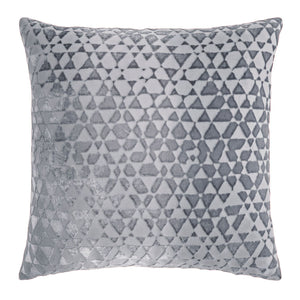 Triangles Velvet Silver Gray Pillows by Kevin O’Brien Studio - Fig Linens