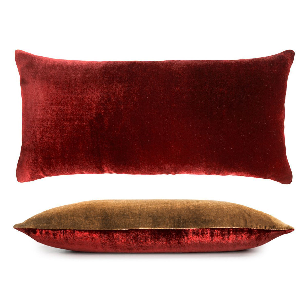 Fig Linens - Copper Ivy/Paprika Two Tone Ombre Pillow by Kevin O&#39;Brien Studio