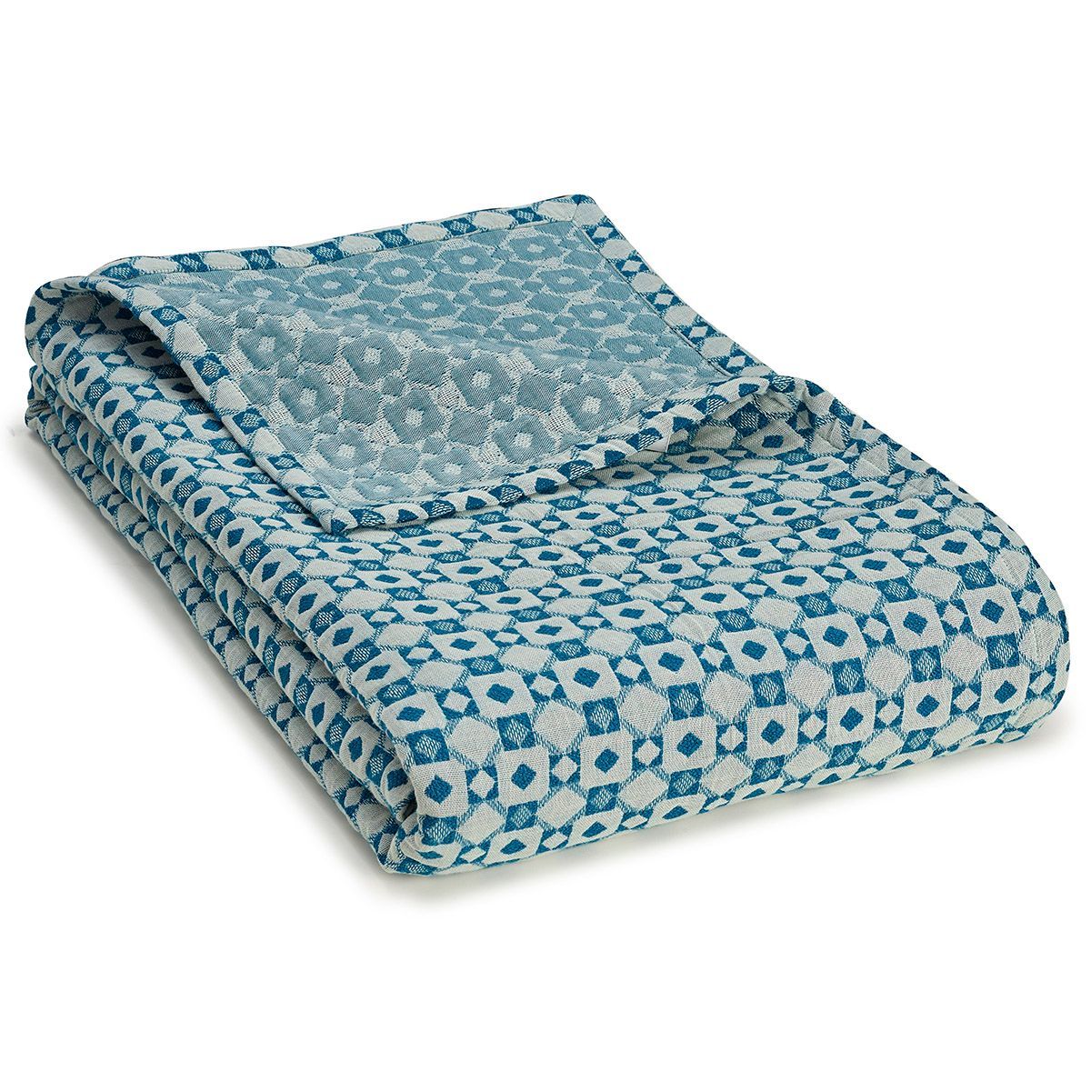 Obsession Lagoon Throw by Le Jacquard Français | Fig Linens