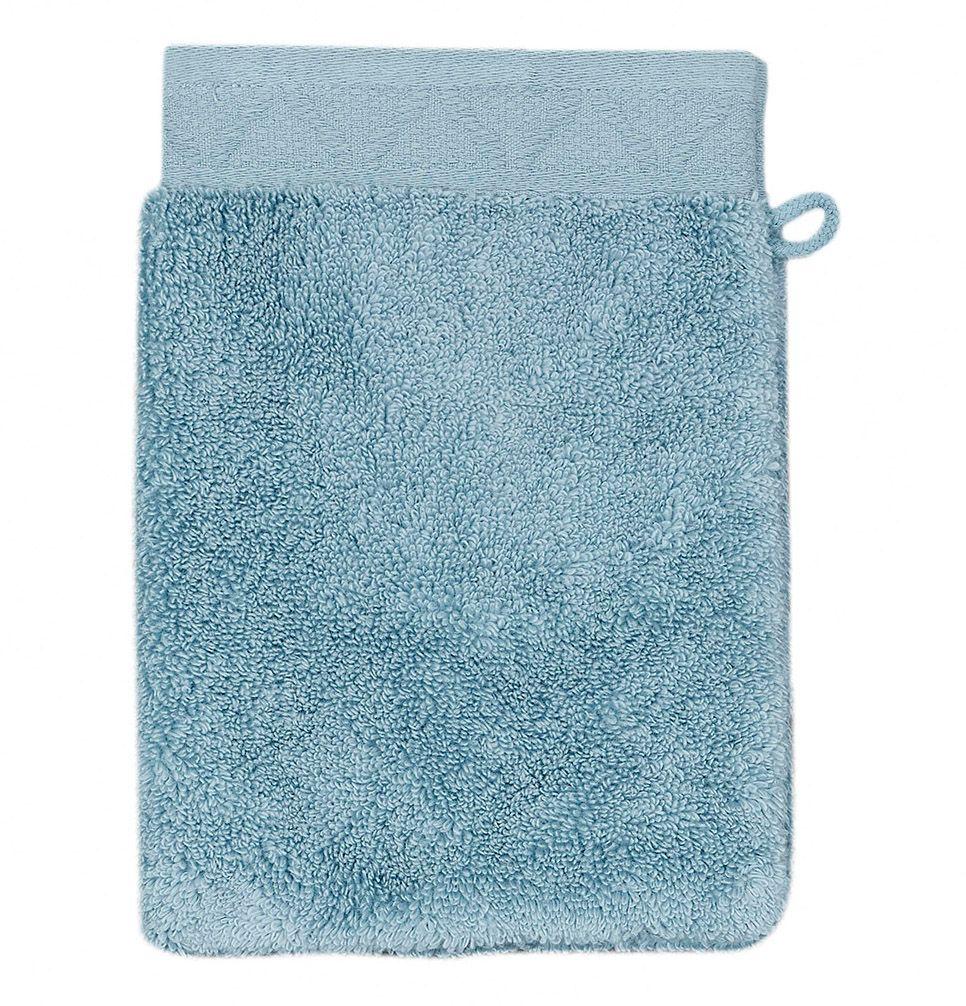 Fig Linens - Le Jacquard Français Caresse Blue Ice Bath Towels - Wash Mitt