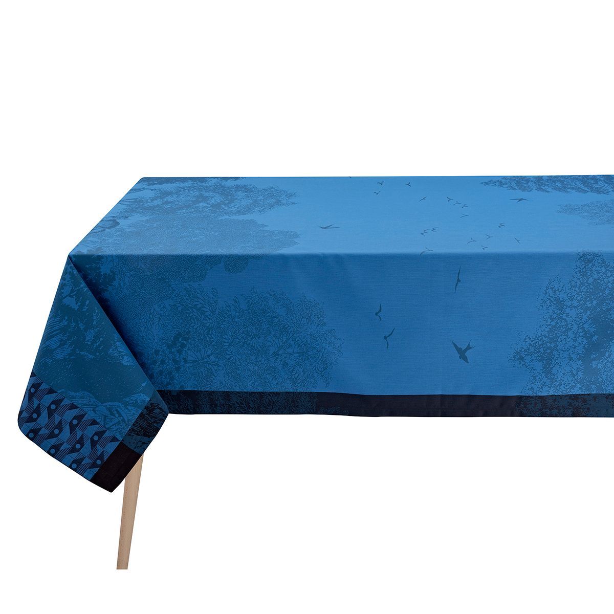 Fig Linens - Foret Enchantee Blue Table Linens by Le Jacquard Français - Tablecloth
