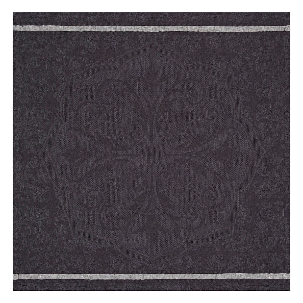 Fig Linens - Armoiries Black Linen Napkin by Le Jacquard Français