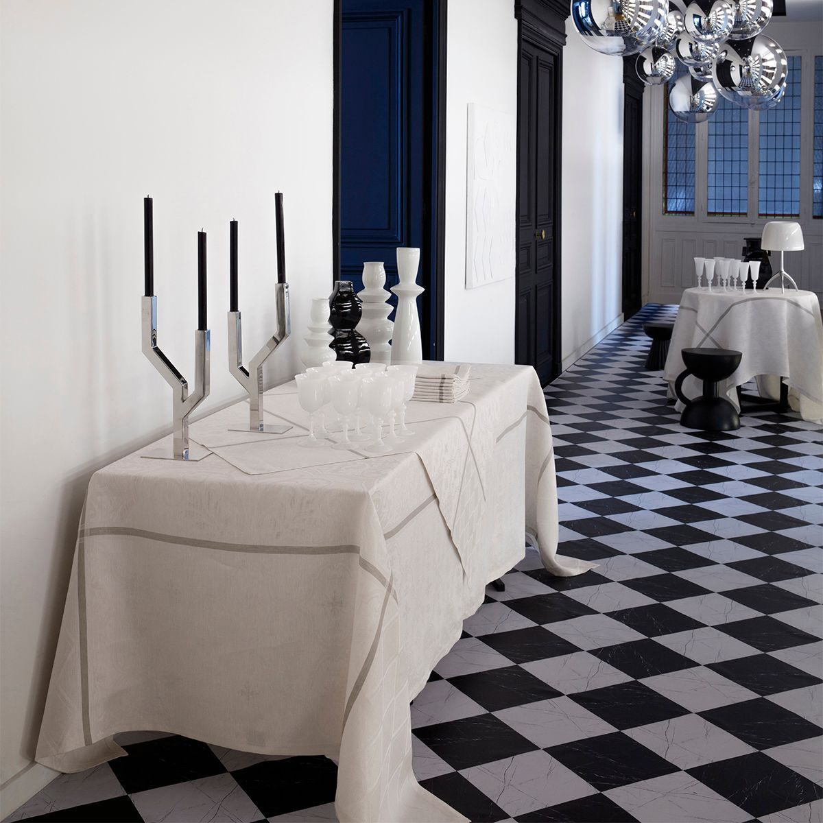 Armoiries Off White Table Linens by Le Jacquard Français | Fig Linens