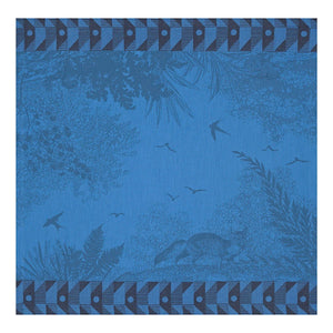 Fig Linens - Foret Enchantee Blue Table Linens by Le Jacquard Français - Napkin