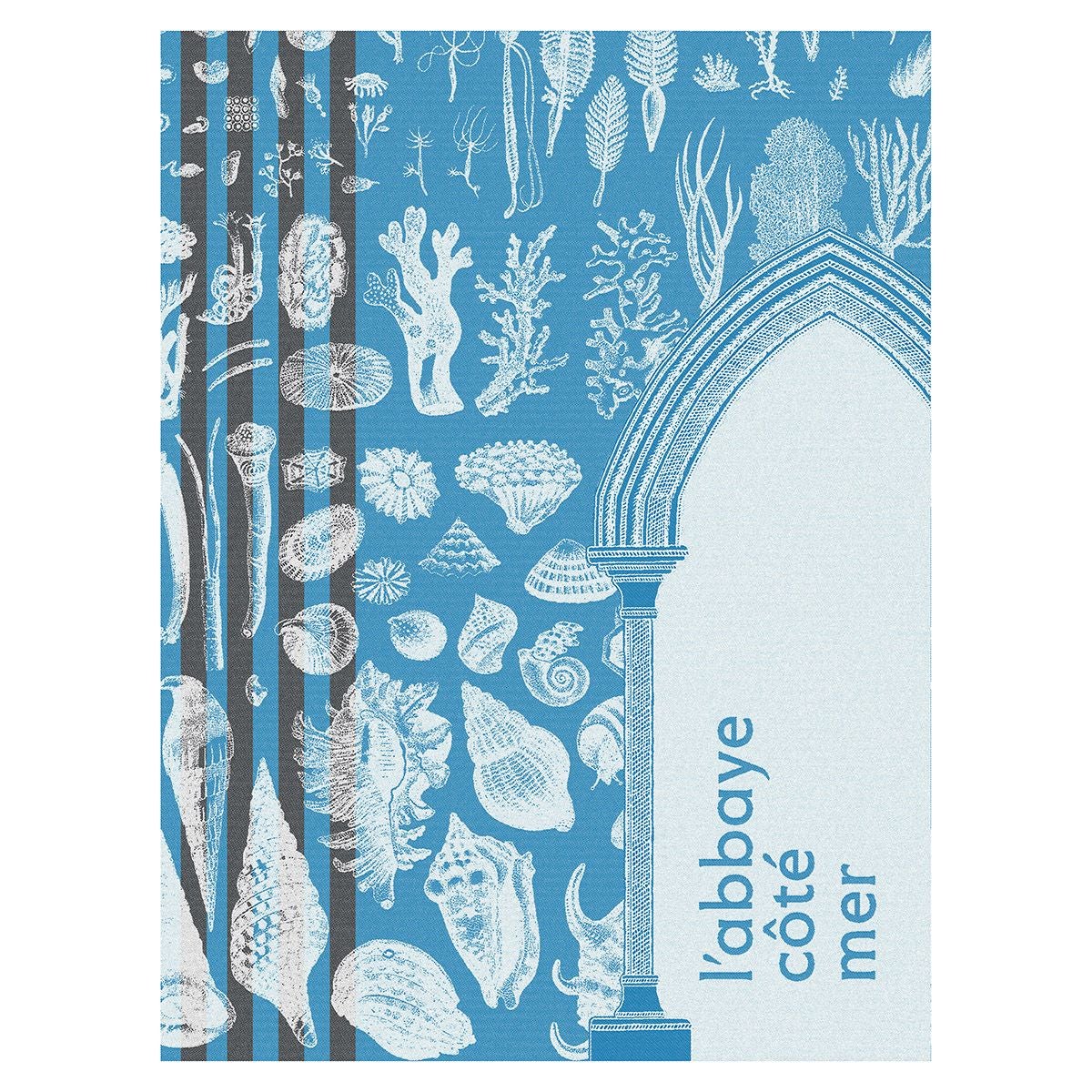 Fig Linens - Abbaye Mer Blue Tea Towels by Le Jacquard Français