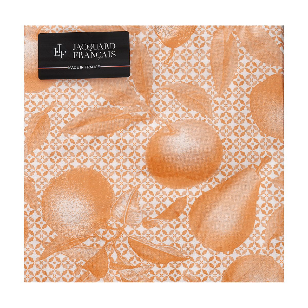 Fig Linens - Arrière Pays Orange Paper Napkins by Le Jacquard Français - Packaged