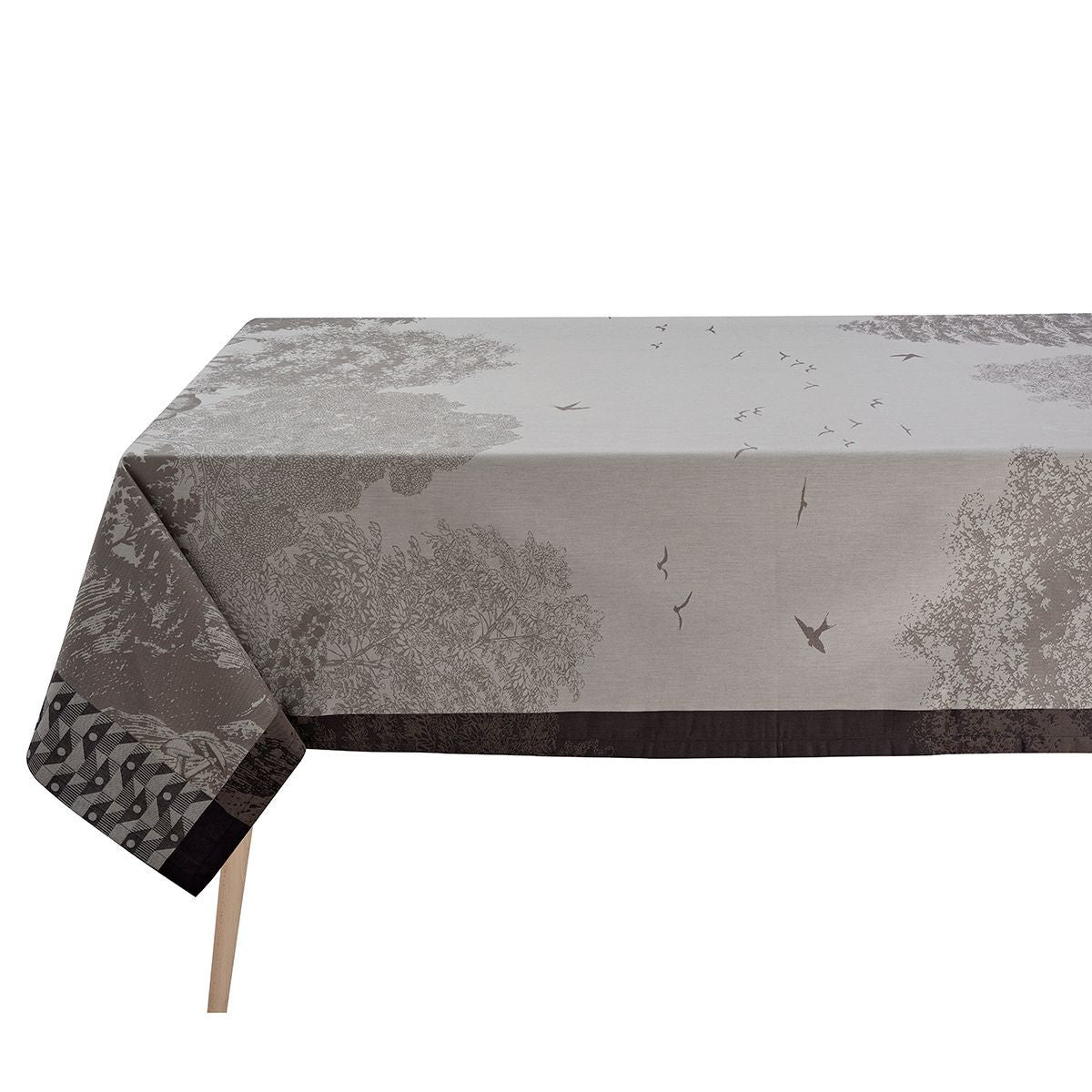 Fig Linens - Foret Enchantee Grey Table Linens by Le Jacquard Français - Tablecloth