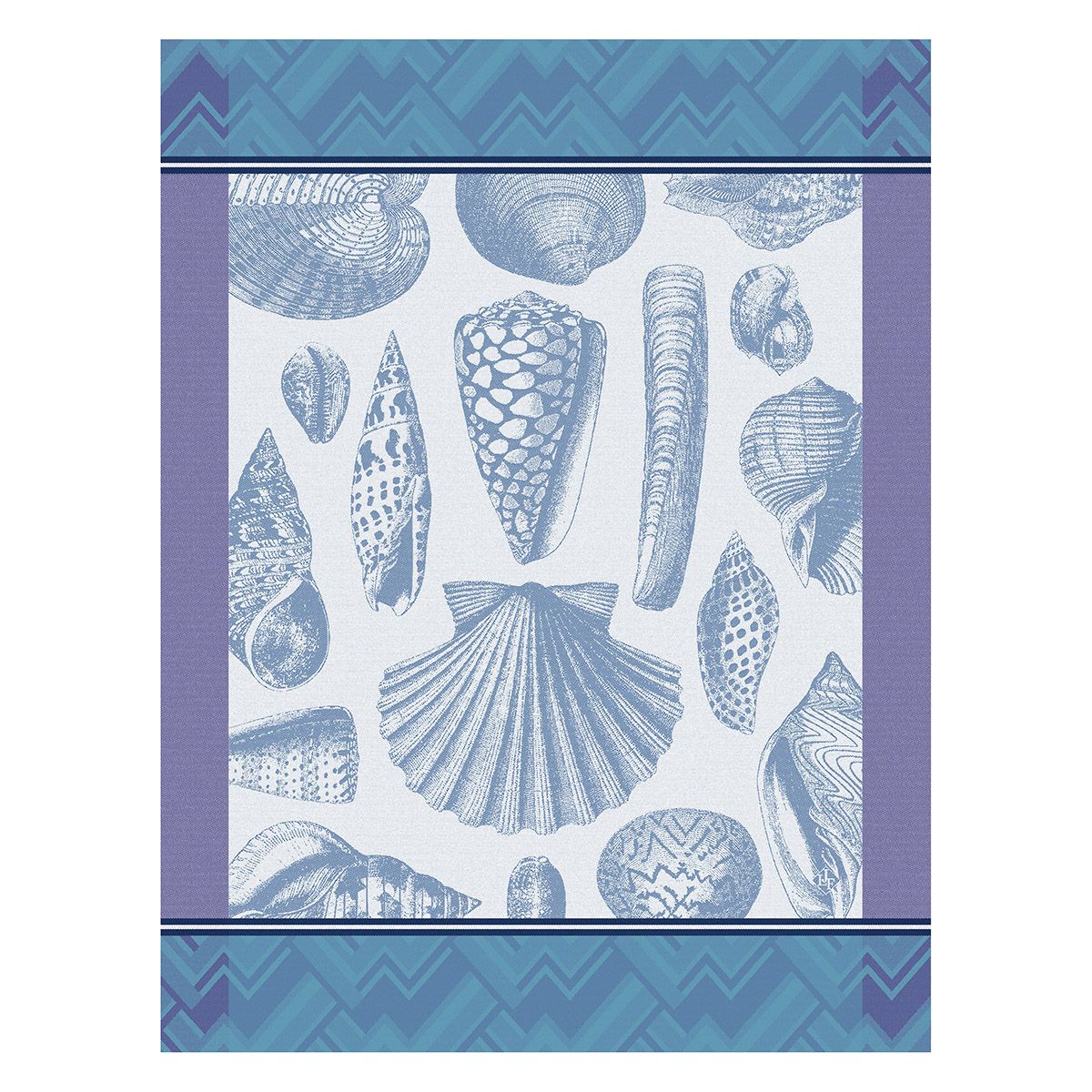 Fig Linens - Coquillages Blue Tea Towels by Le Jacquard Français