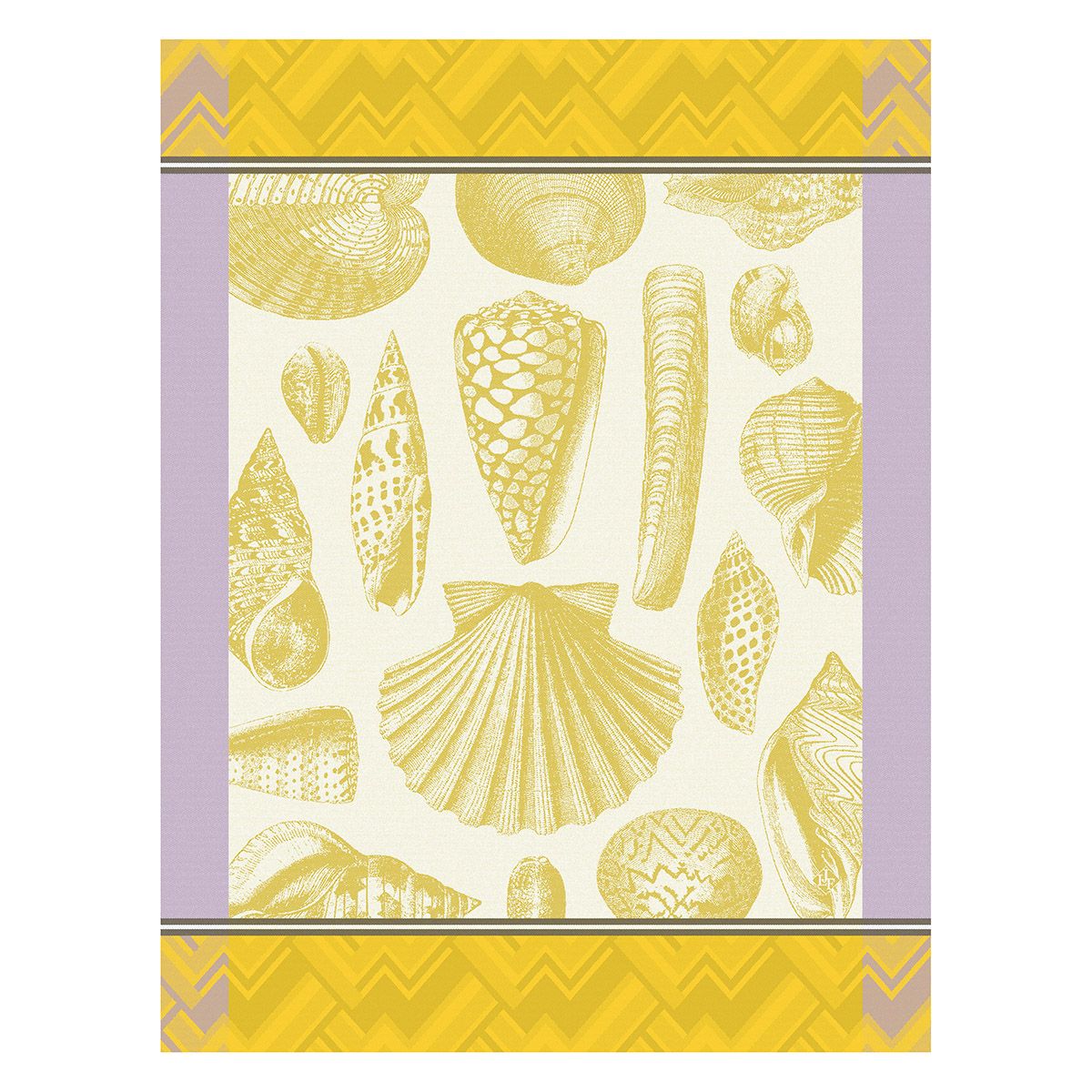 Coquillages Yellow Tea Towels by Le Jacquard Français - Fig Linens