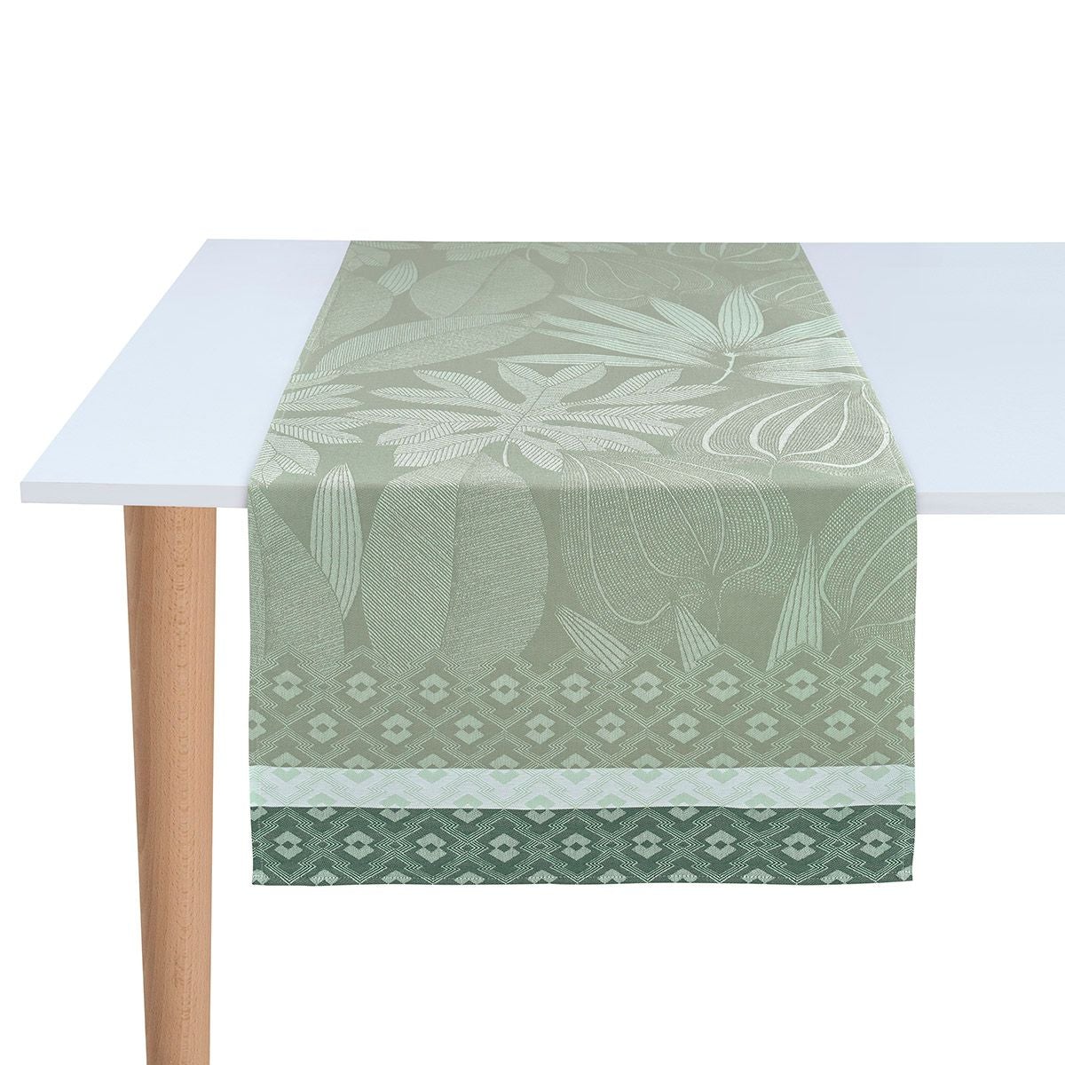 Nature Sauvage Green Table Linens by Le Jacquard Français - Table Runner