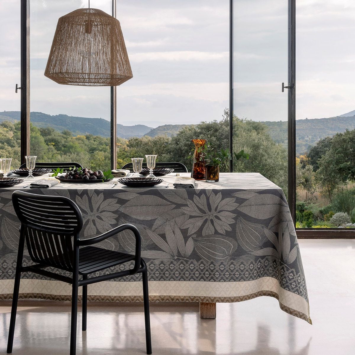 Nature Sauvage Grey Table Linens by Le Jacquard Français