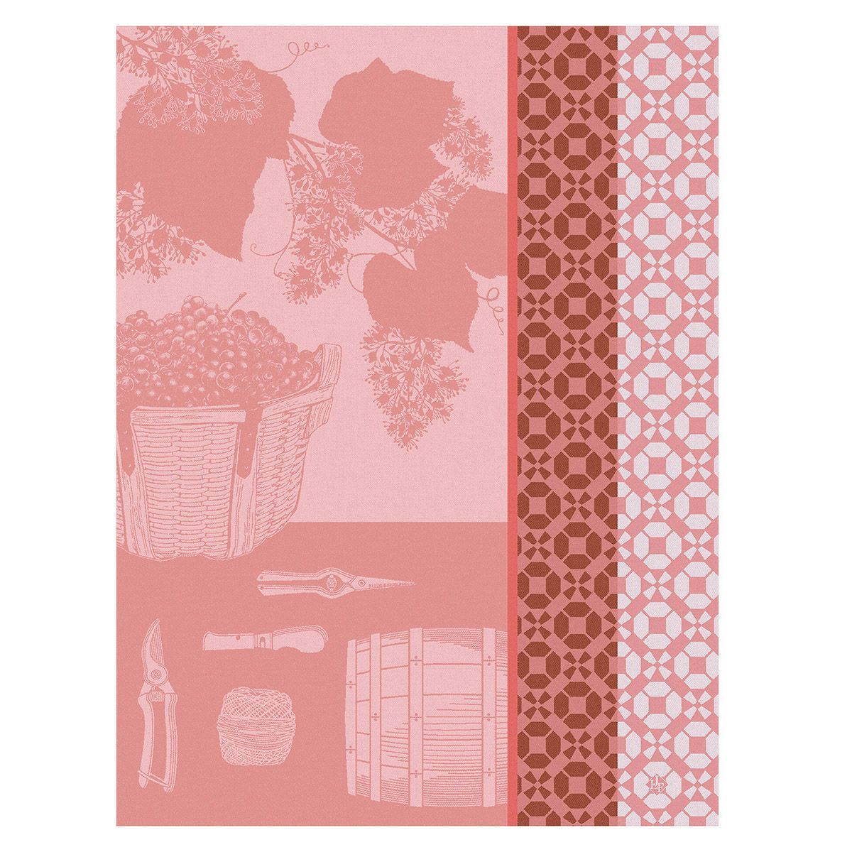 Vin en Grappe Pink Tea Towels by Le Jacquard Français | Fig Linens