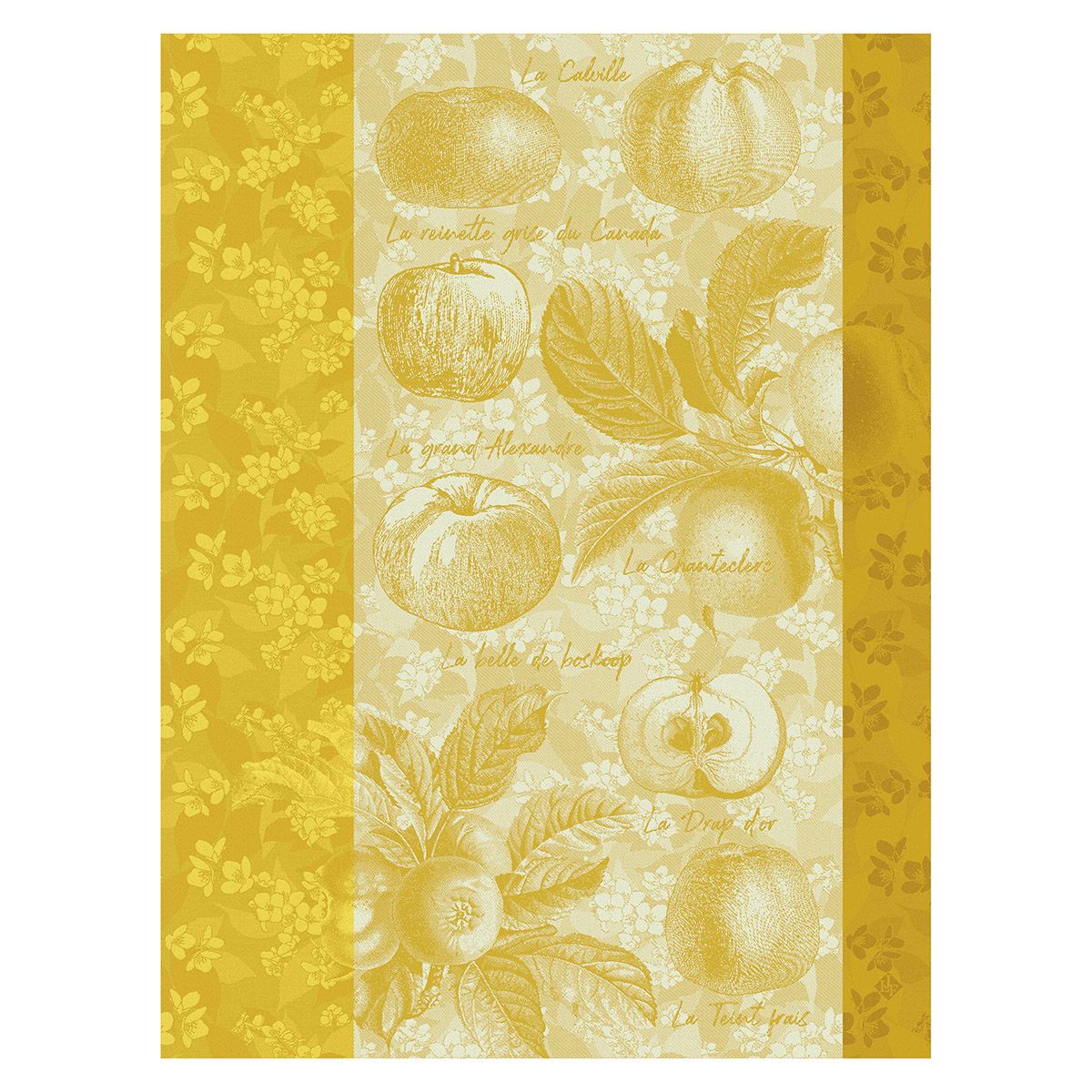 Fig Linens - Pommes a Croquer Yellow Tea Towels by Le Jacquard Français
