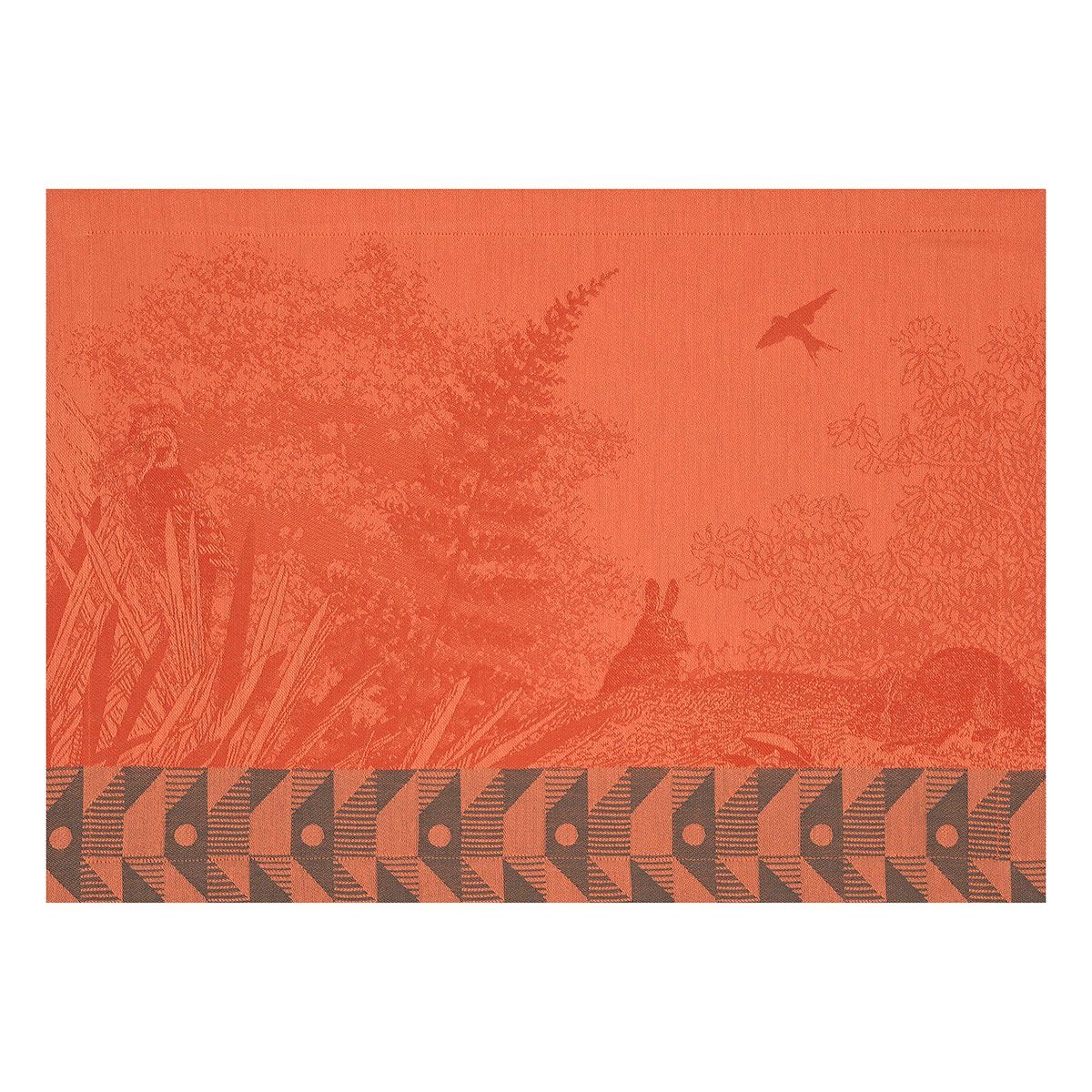 Fig Linens - Foret Enchantee Orange Table Linens by Le Jacquard Français - Placemat