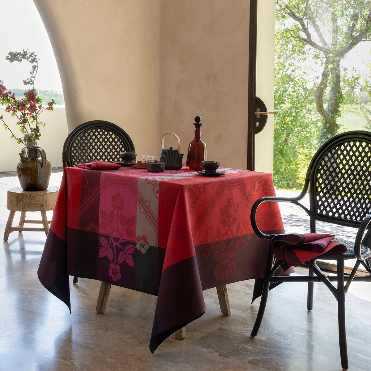 Hacienda Red Table Linens by Le Jacquard Français | Fig Linens