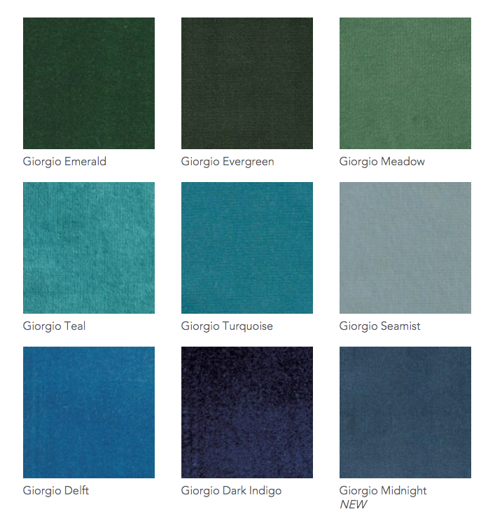 Fig Linens - Giorgio Velvet Shams & Pillows by Legacy Home - Colors - Green/ Blue