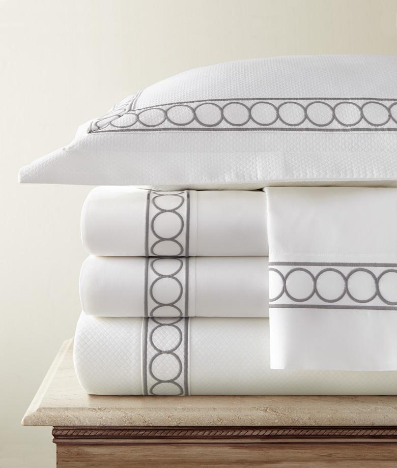 Fig Linens - Hepburn Embroidered Percale Bedding by Legacy Home
