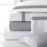 Positano Charcoal Chambray Borders Bedding by Legacy Home | Fig Linens