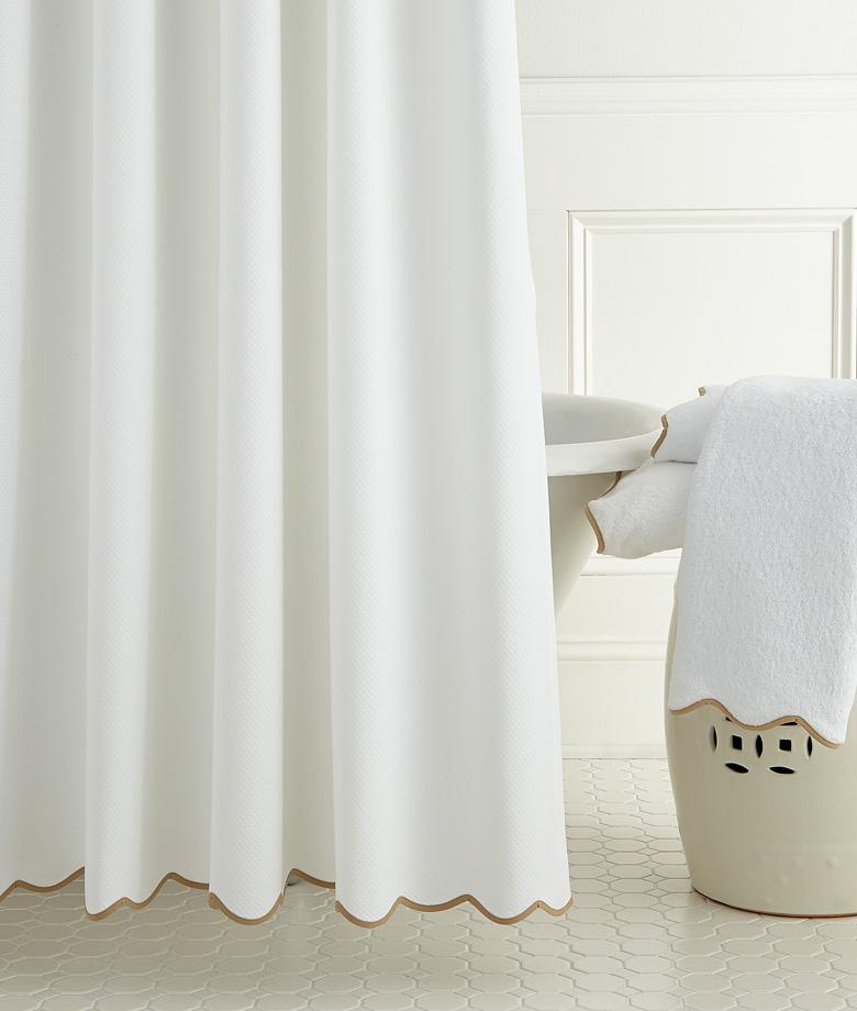 Devon Scalloped Shower Curtain by Legacy Home | Fig Linens
