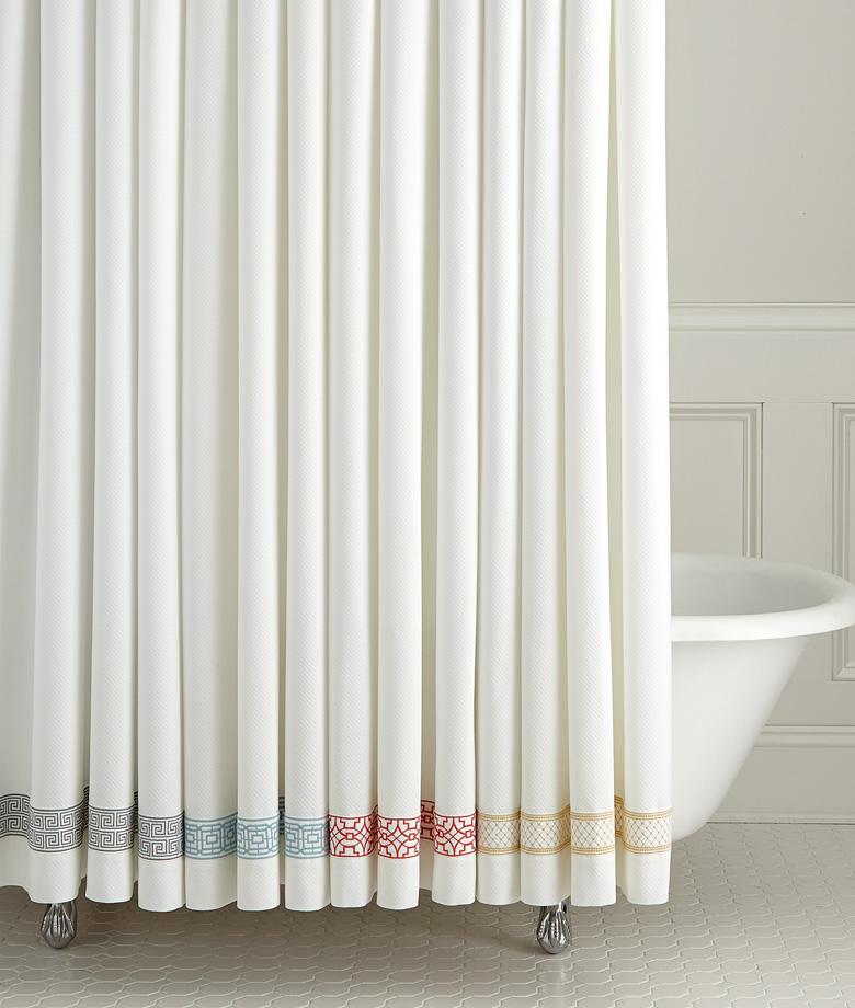 Fig Linens - Duet Embroidered Shower Curtains by Legacy Home 
