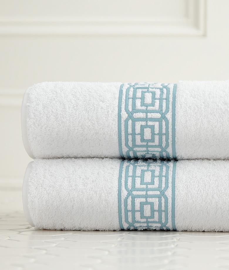 Fig Linens - Lennox Embroidered Bath Towels by Legacy Home