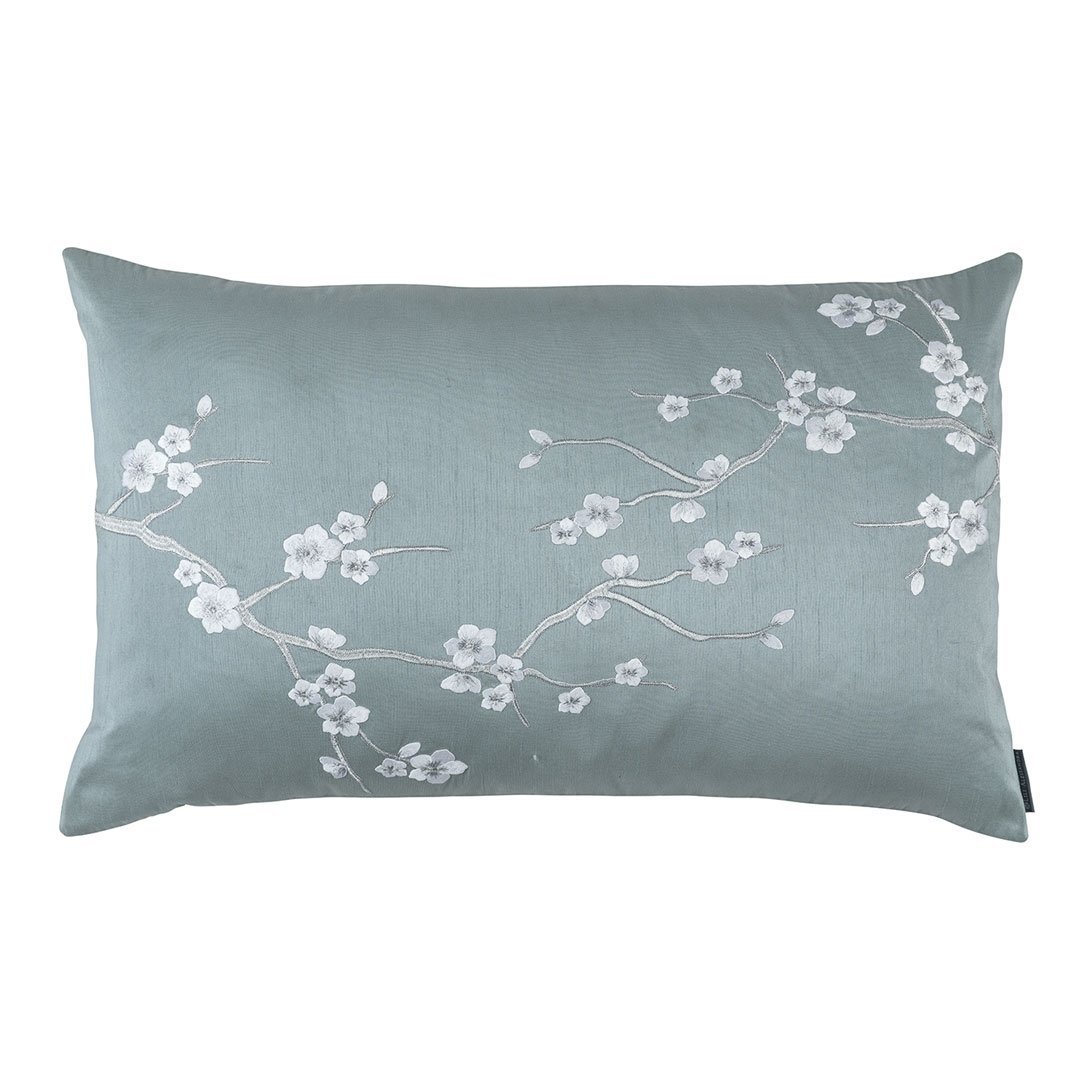 Fig Linens - Blue Blossom Lumbar Pillows by Lili Alessandra