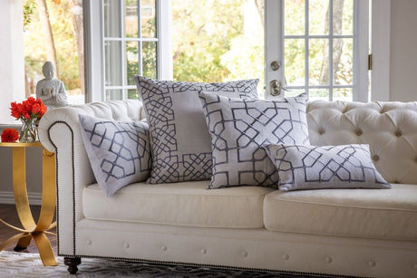 Fig Linens - Franco Grey Euro Pillow by Lili Alessandra - Lifestyle