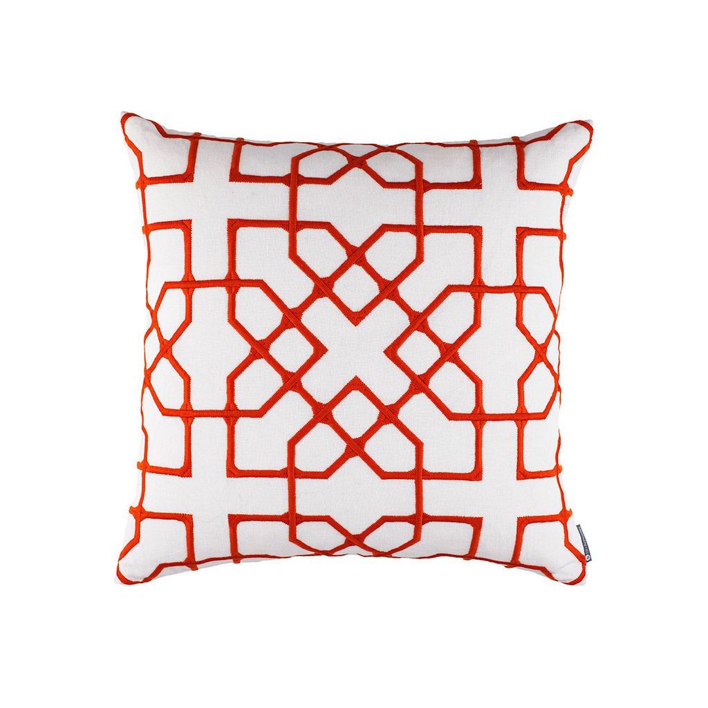 Franco White &amp; Vermillion Pillow by Lili Alessandra | Fig Linens