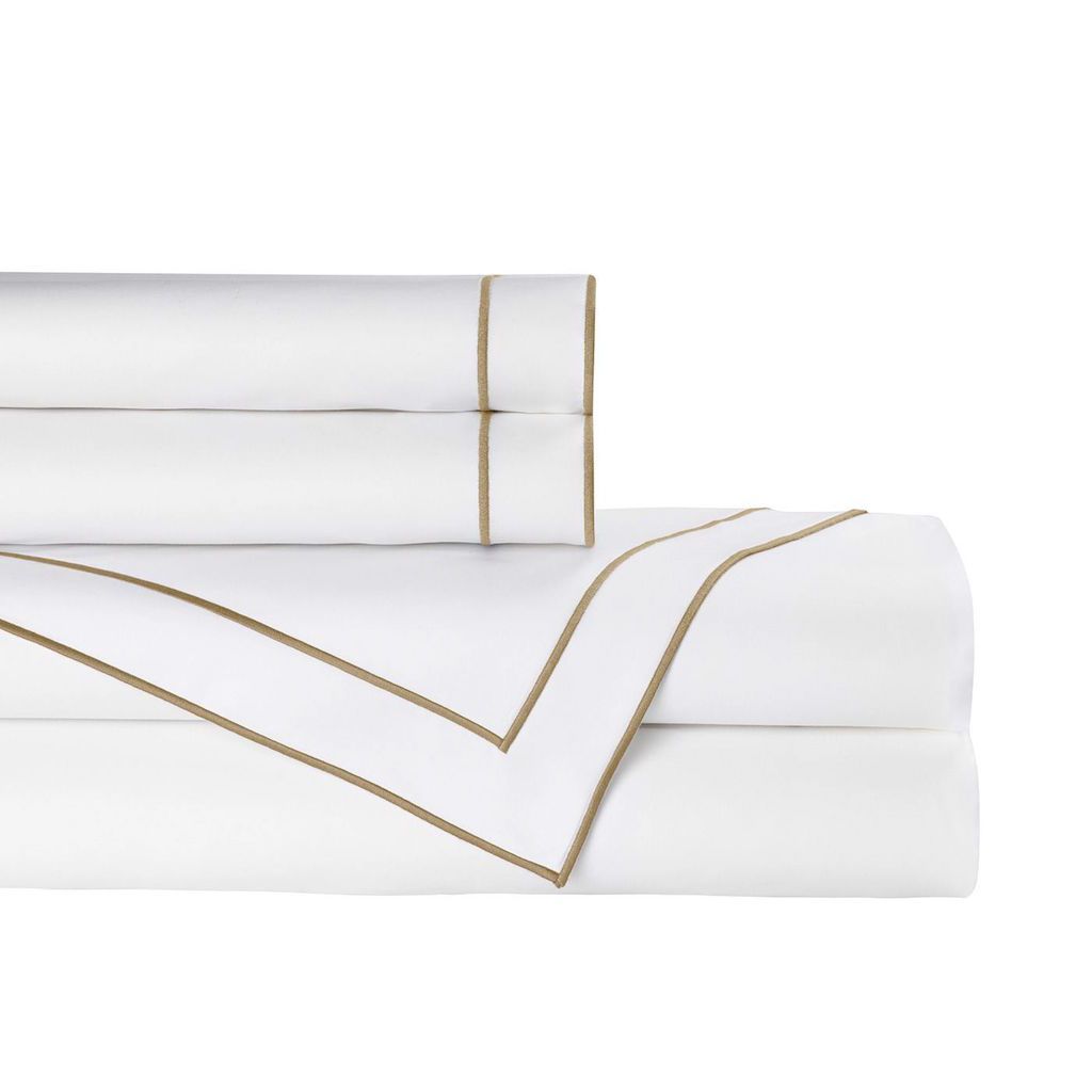Guiliano White &amp; Gold Sheet Set by Lili Alessandra - Fig LInens