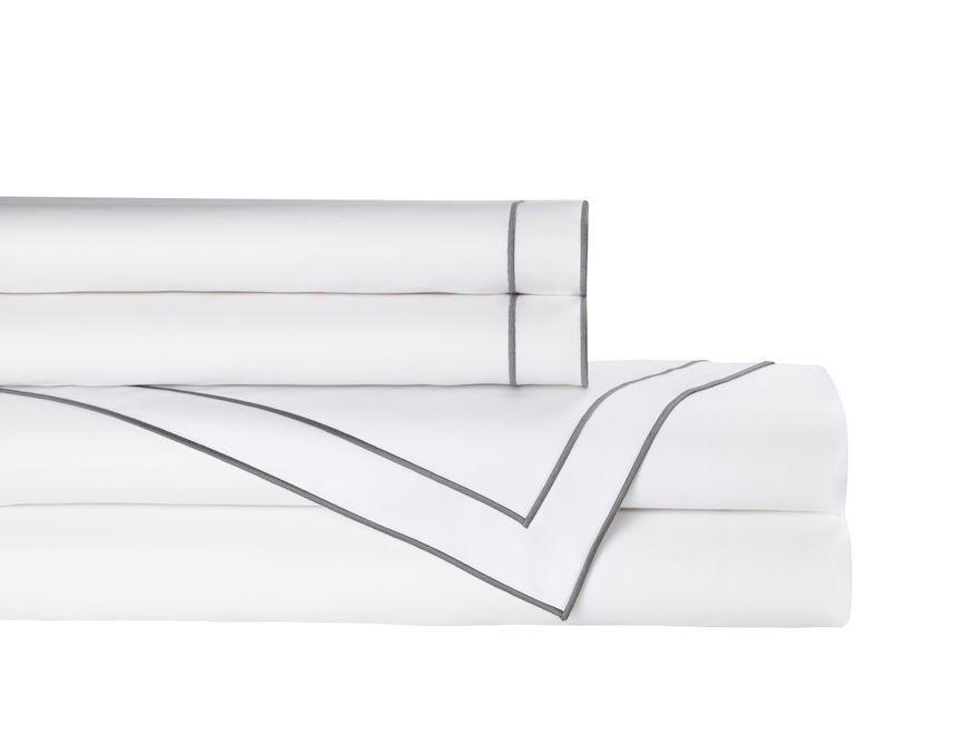 Guiliano White &amp; Pewter Sheet Set by Lili Alessandra - Fig Linens