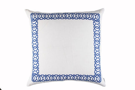 Fig Linens - Magic White & Azure Euro Pillow by Lili Alessandra