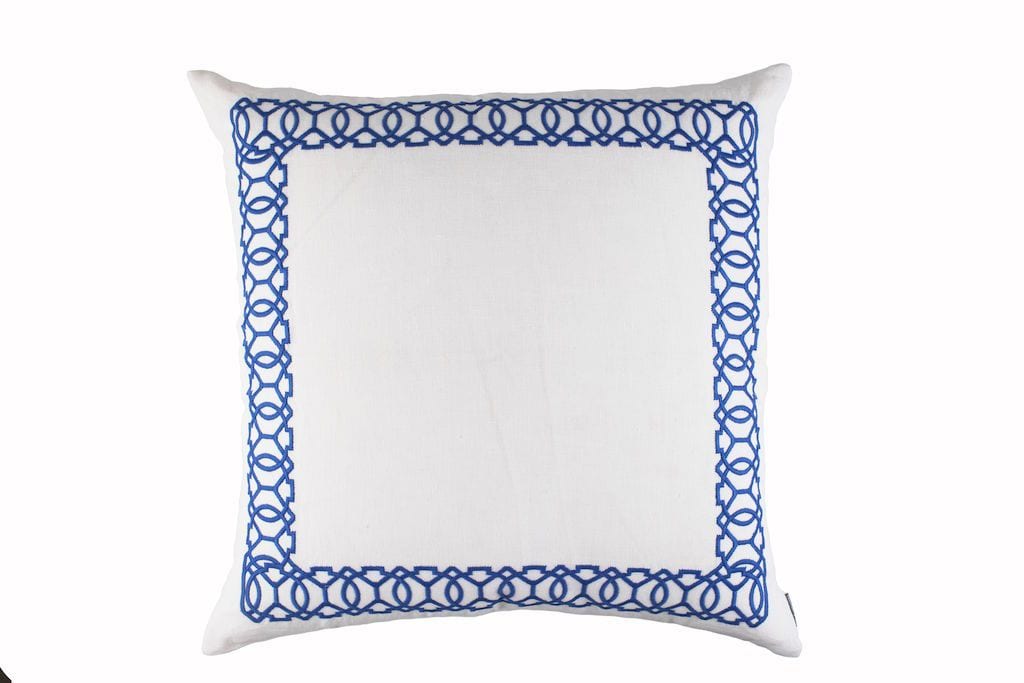 Fig Linens - Magic White & Azure Euro Pillow by Lili Alessandra