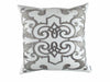 Mozart Square White & Silver Pillow by Lili Alessandra | Fig Linens