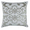 Fig Linens - Mozart Square White & Ice Silver Pillow by Lili Alessandra