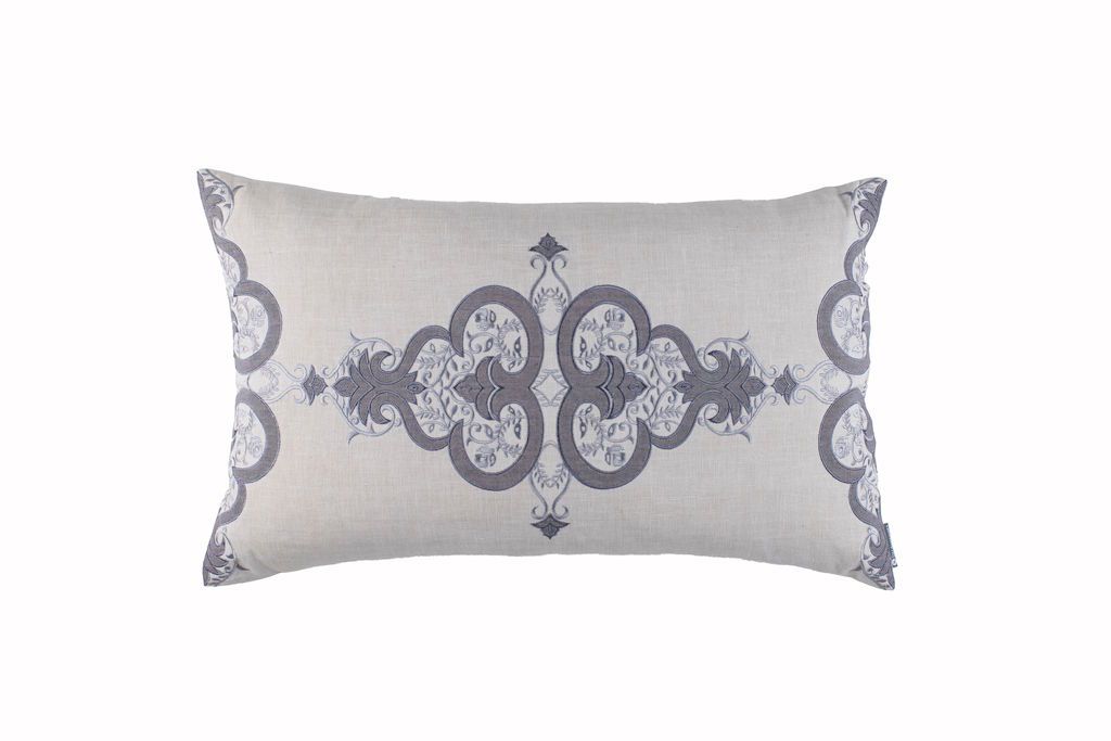 Fig Linens - Nina Grey Large Boudoir Pillow by Lili Alessandra