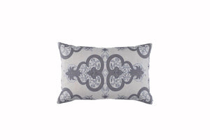 Fig Linens - Nina Grey Lumbar Pillow by Lili Alessandra