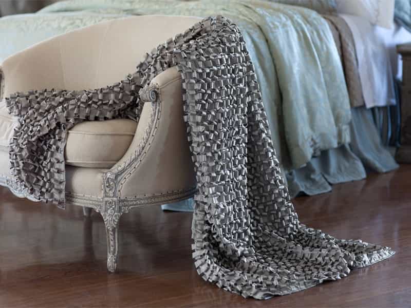 Pewter Ribbon Throw by Lili Alessandra | Fig Linens and Home