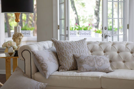 Fig Linens - Nina Sand Large Boudoir Pillow by Lili Alessandra - Lifestyle