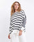 Front - Amour Navy Striped Sweater by Mer Sea | Fig Linens