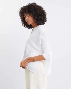 Side - Catalina White Sweater by Mer Sea | Fig Linens