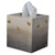 Fig Linens - Breeze Natural & Gold Bath Accessories by Mike + Ally - Tissue Box Cover