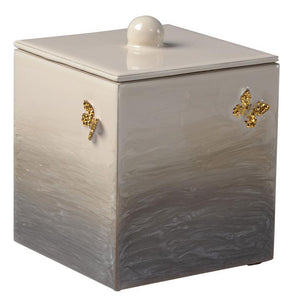 Fig Linens - Breeze Natural & Gold Bath Accessories by Mike + Ally - Box Container